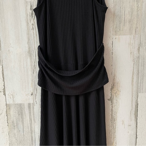 Anthropologie Kingslover Black Ribbed Knit Midi Dress Size S - Picture 11 of 14